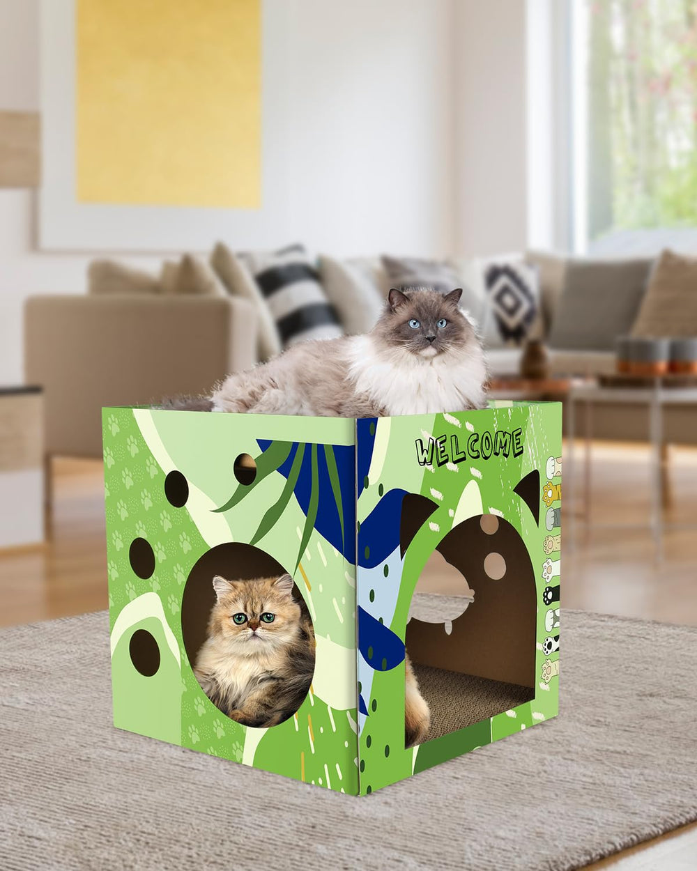 Bissap cat cardboard house gift idea for multi-cat homes.