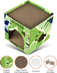 Bissap cat cardboard house spacious entry view demonstrates easy access for larger cats.