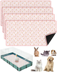 Bissap guinea pig cage liner pink 4-pack keeps bedding absorbent and clean.