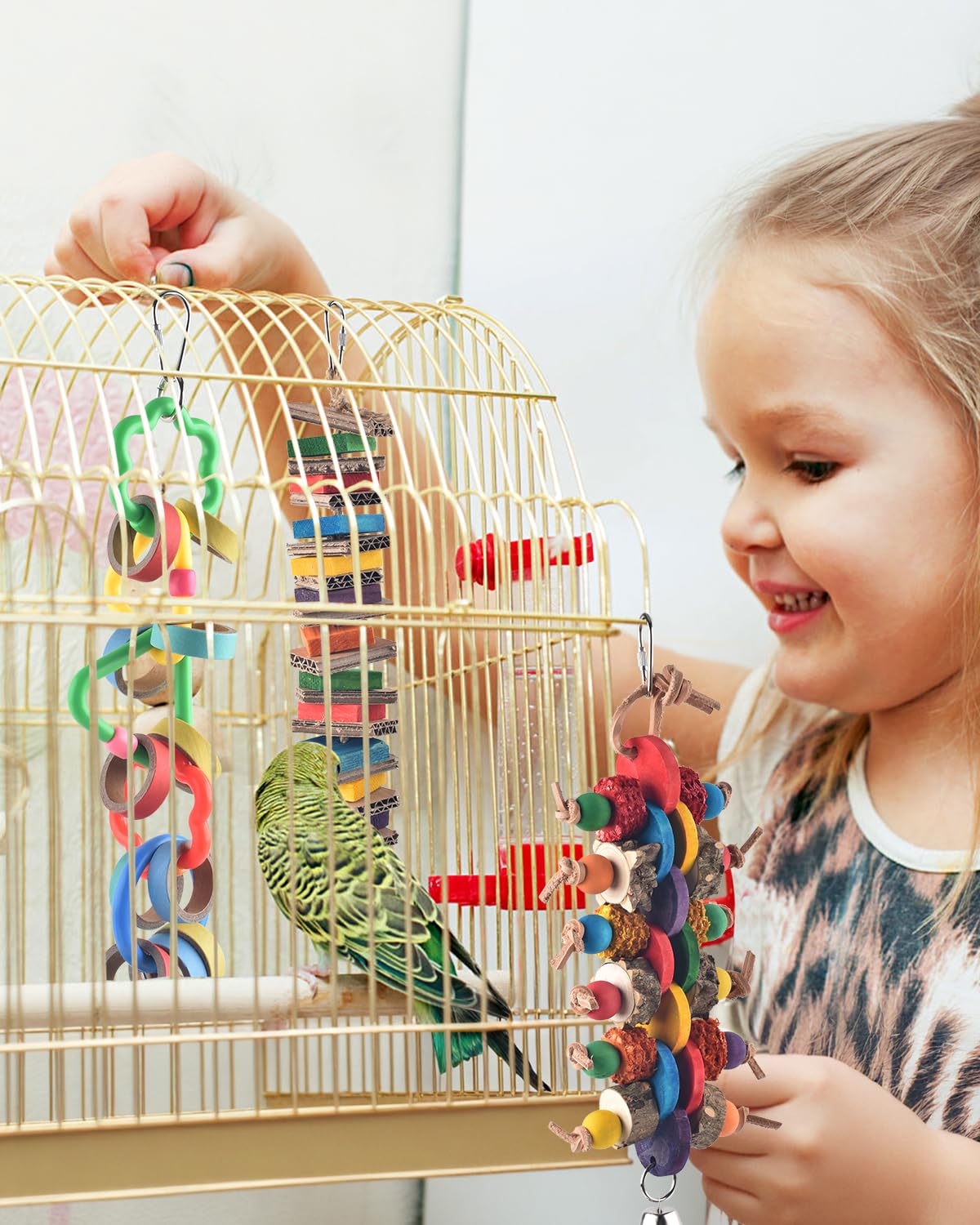 Bissap hanging parrot toy supports active exercise and daily chewing sessions.