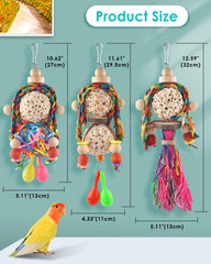 Bissap hanging toy with sand hammer attracts parrots for active play and chewing