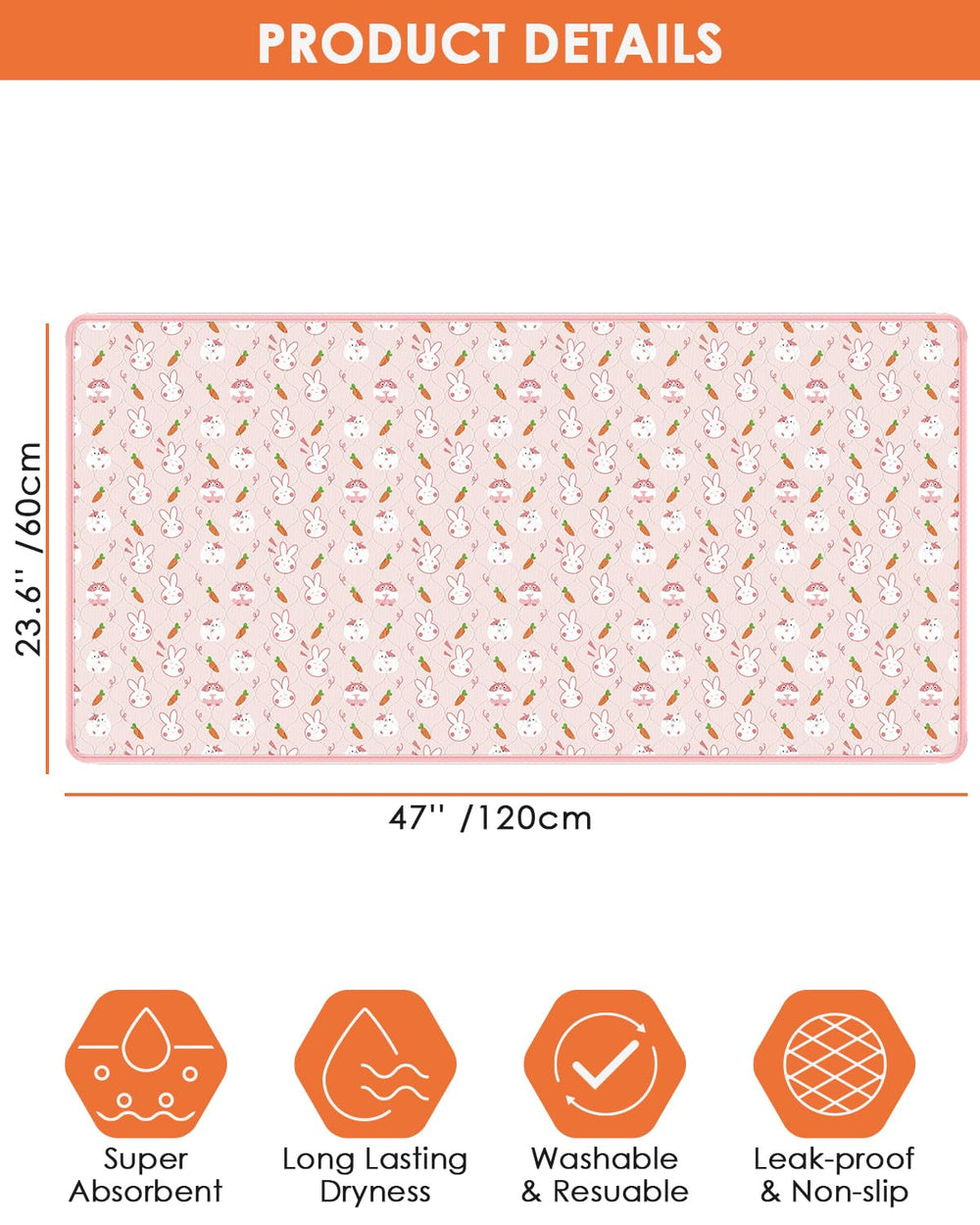 Bissap pee pad waterproof layer close-up shows fast-drying protection.