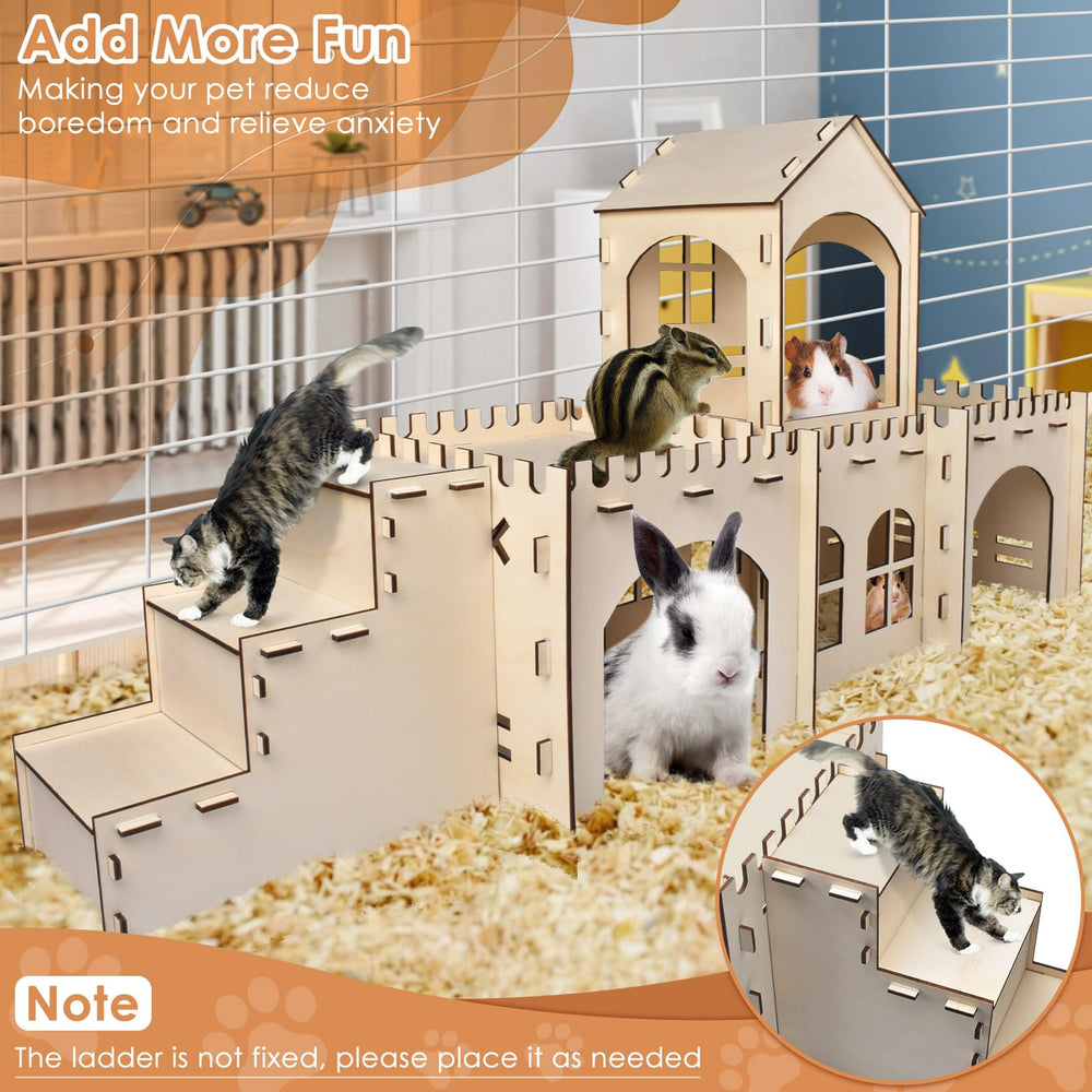 Bissap rabbit hideout castle arch doors and stairs encourage movement and energy burn.