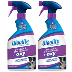Bissell Woolite Pet Stain and Odor Plus Oxy 22oz bottle two-pack cleans stains and freshens spaces