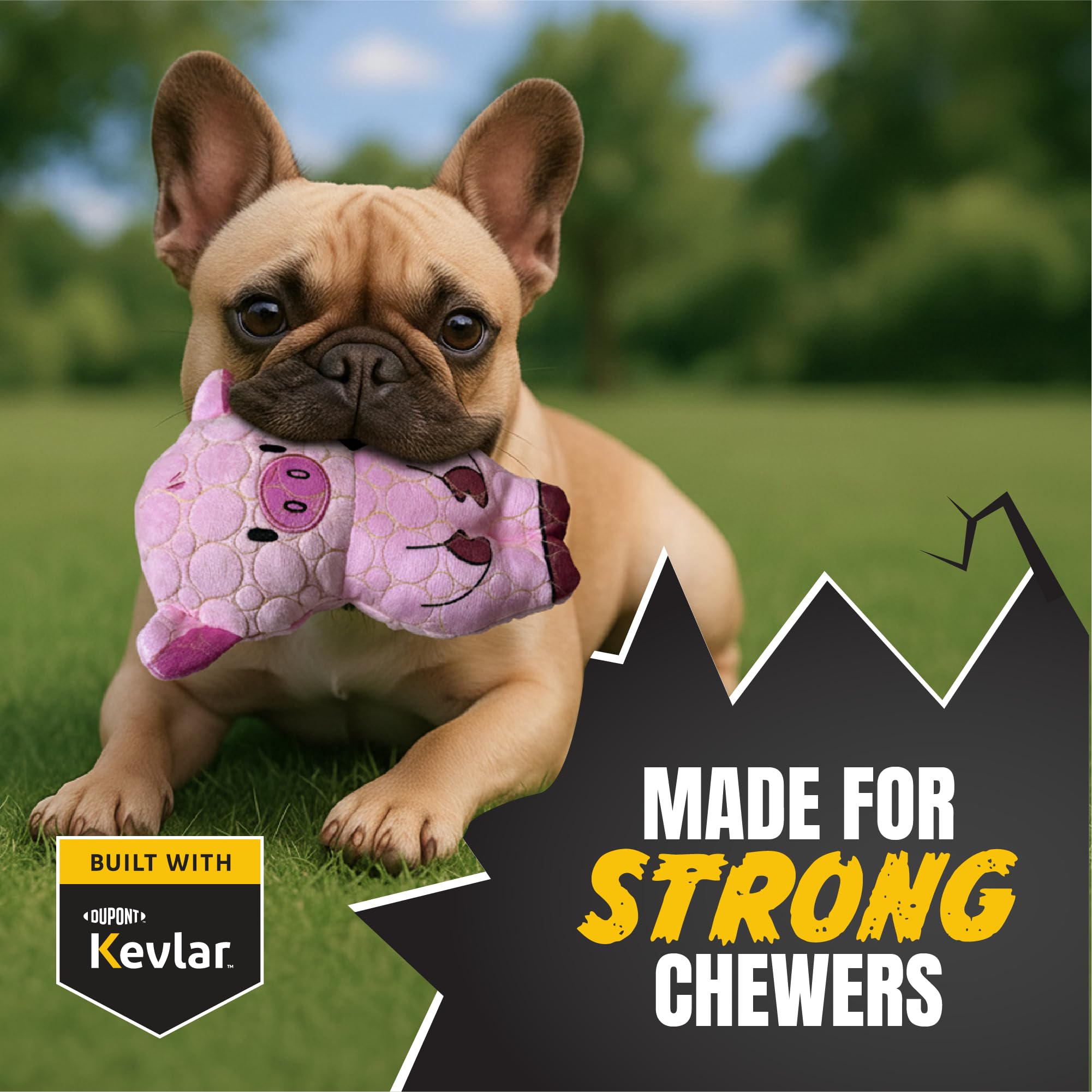 Bite Force kevlar-reinforced seams dog toy shows tough construction