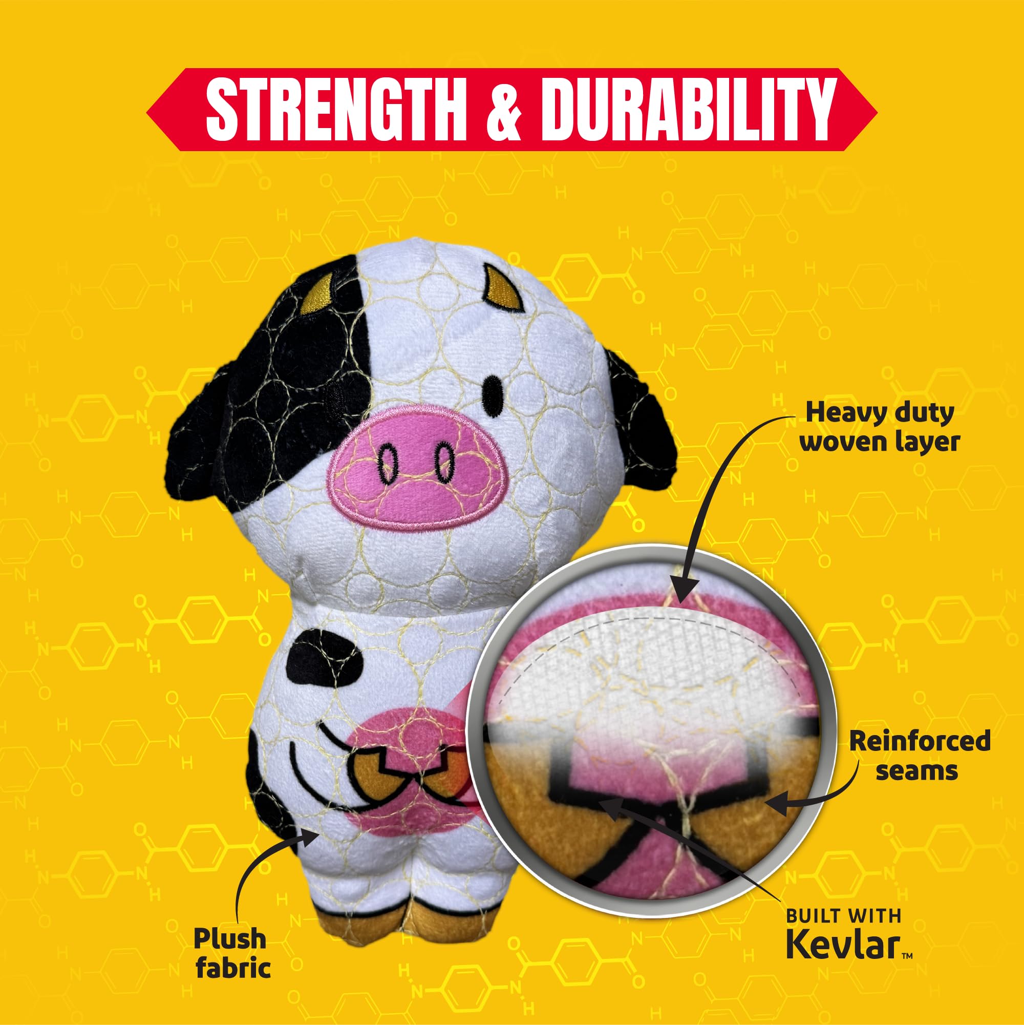 Bite Force plush texture closeup ideal cuddle buddy for puppies.