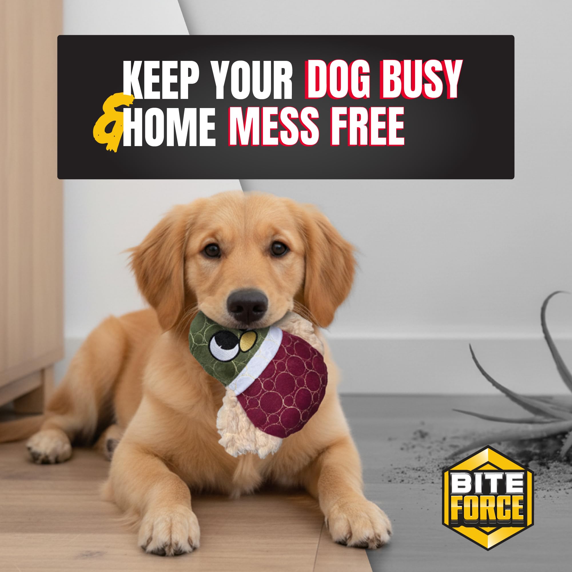Bite Force puppy-teething friendly option supports early chew training with soft touch.
