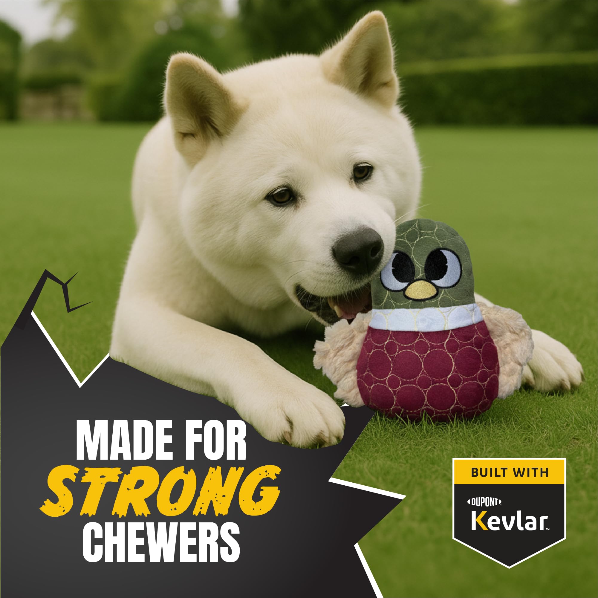 Bite Force squeaker dog toy for aggressive chewers provides engaging play.