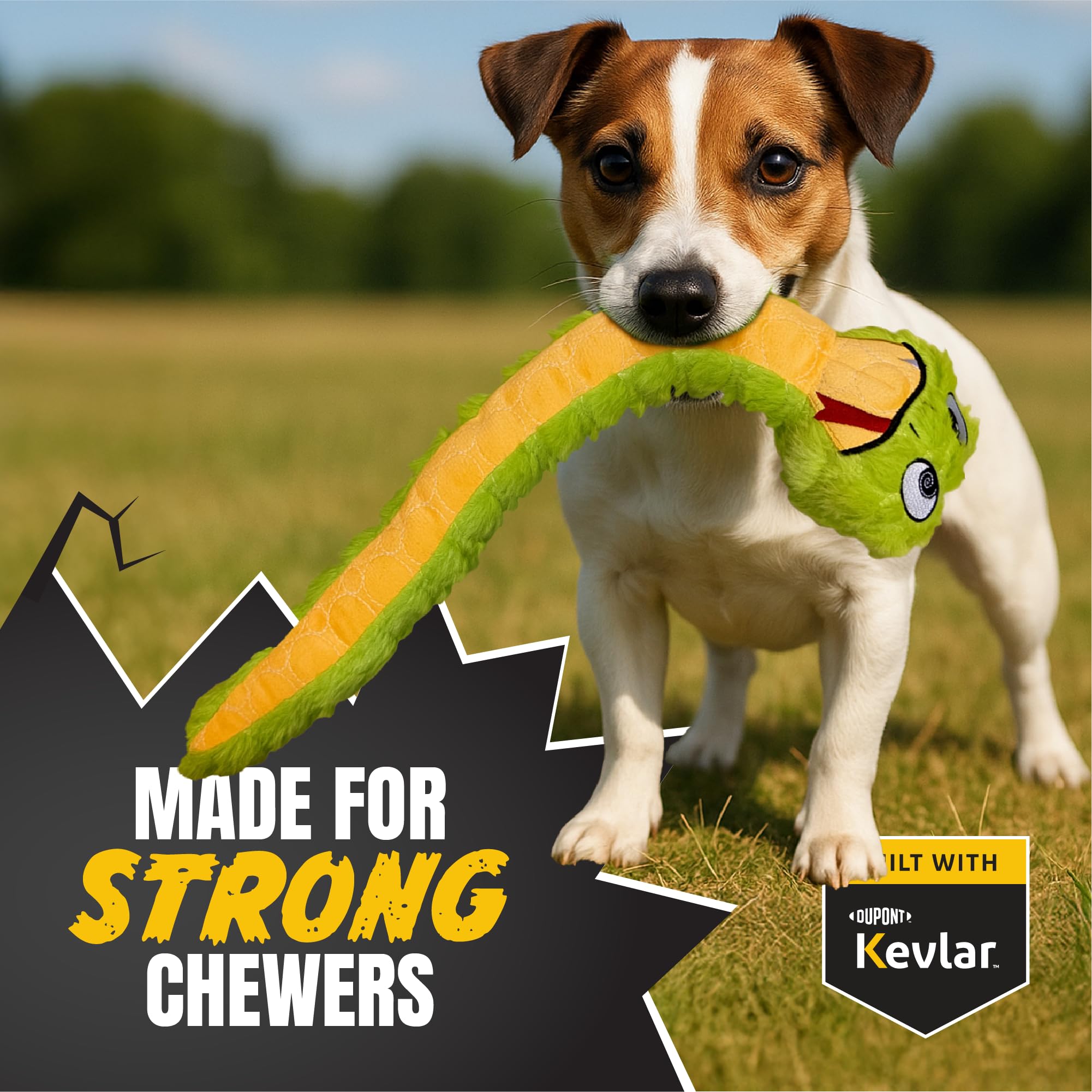 Bite Force Slither The Snake Kevlar reinforced dog toy for long-lasting chewing