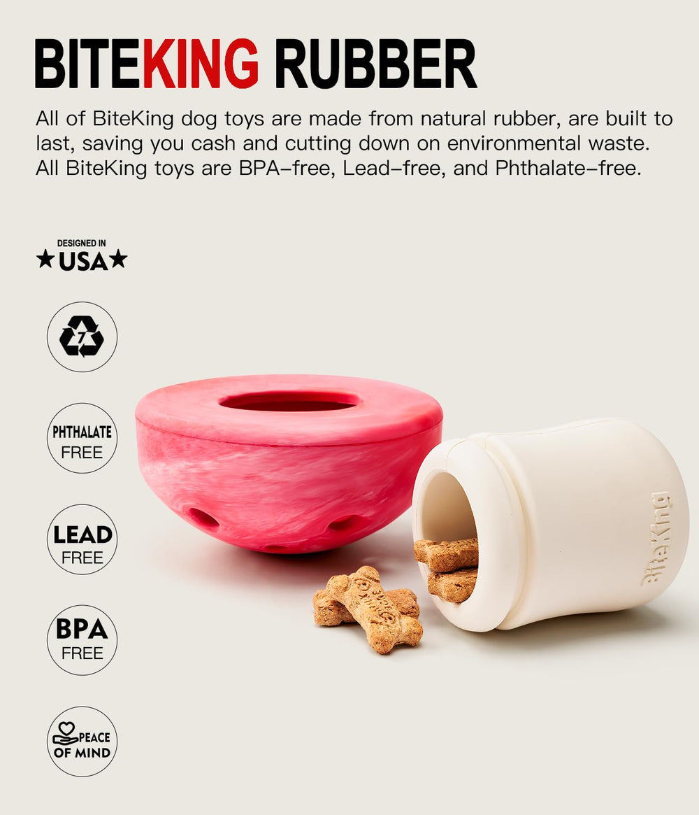 BiteKing durable natural rubber ensures long-lasting play for dogs.