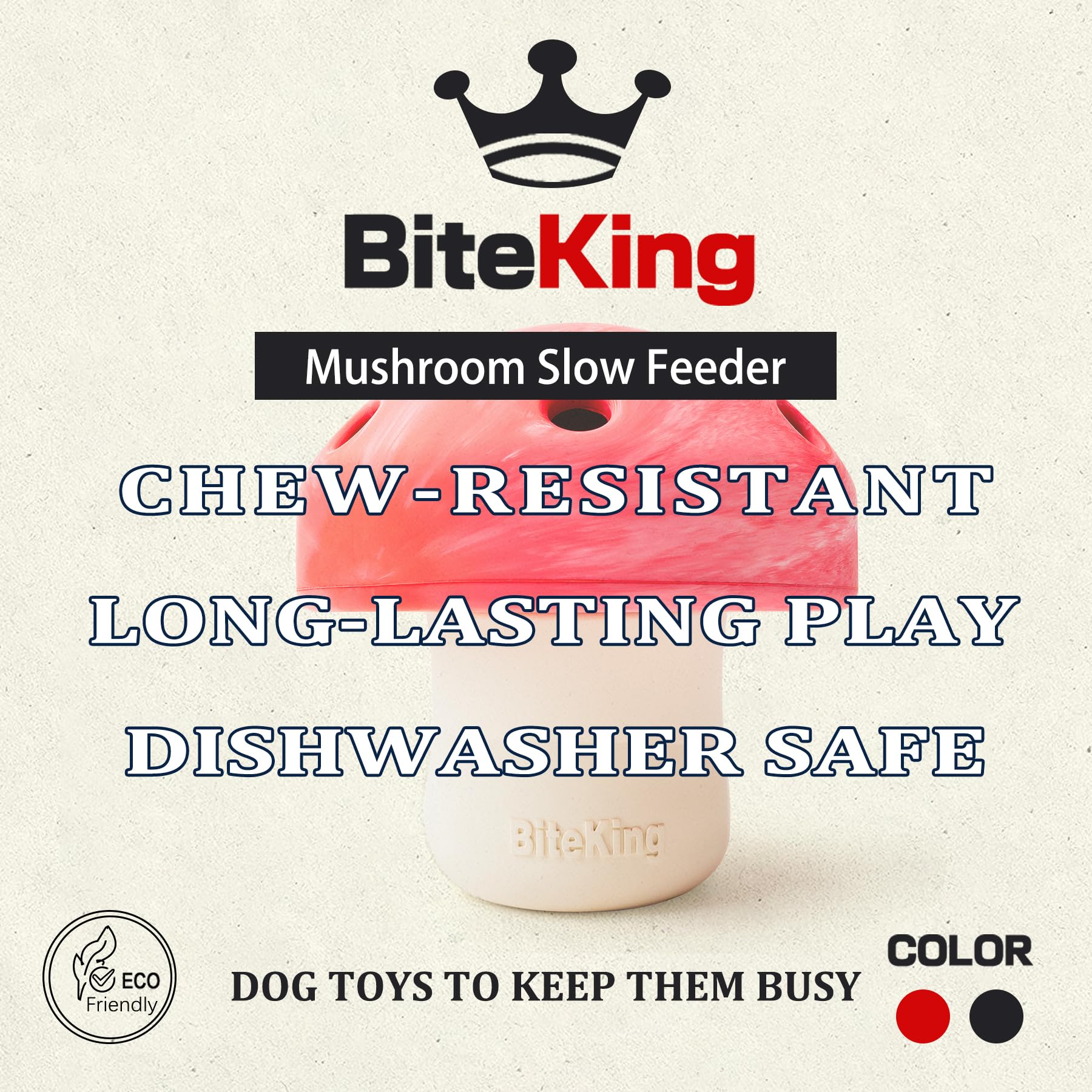 BiteKing large treat-dispensing toy provides engaging puzzles for big-breed dogs.