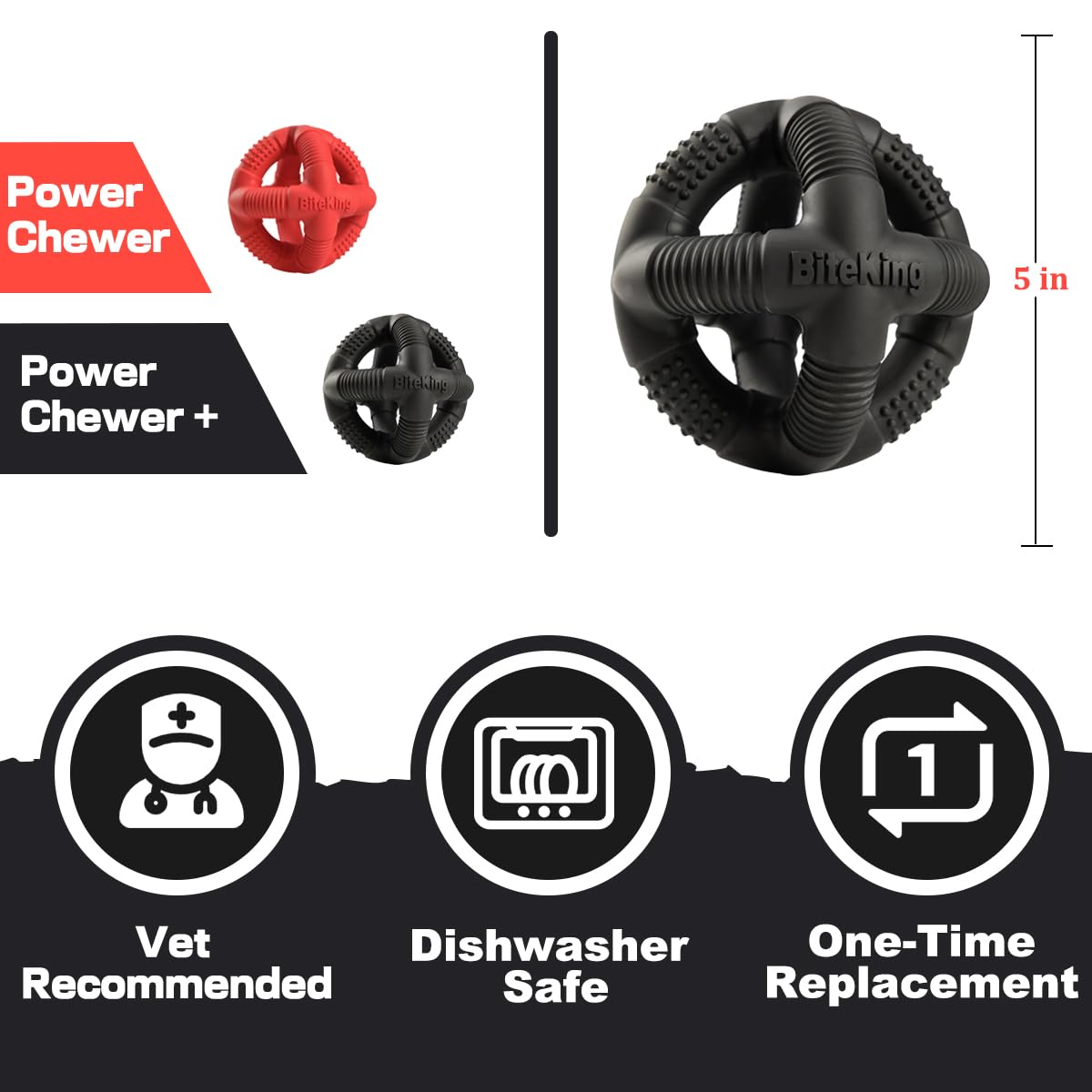 BiteKing natural rubber dog balls dishwasher-safe design simplifies cleanup after muddy play.