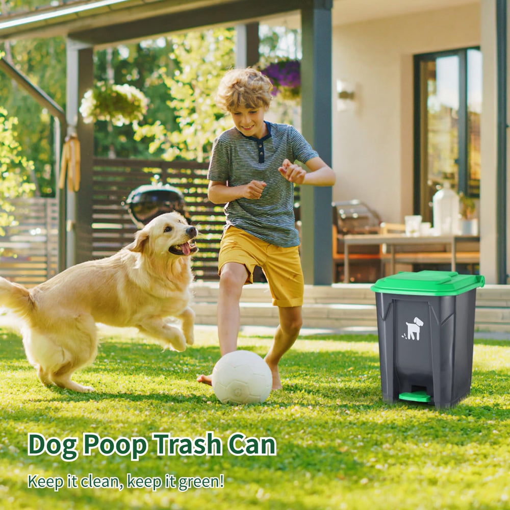 Biubiucat 20L pet waste-bin captures a week's waste outdoors for easy disposal.
