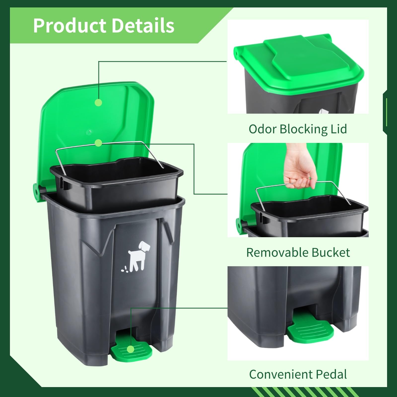 Biubiucat foot-pedal-operation enables hygienic, hands-free waste disposal.