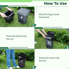 Biubiucat pet waste container 20L capacity supports weekly waste storage.