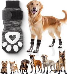 Bixie anti-slip socks on hardwood floor showing floor traction for dogs
