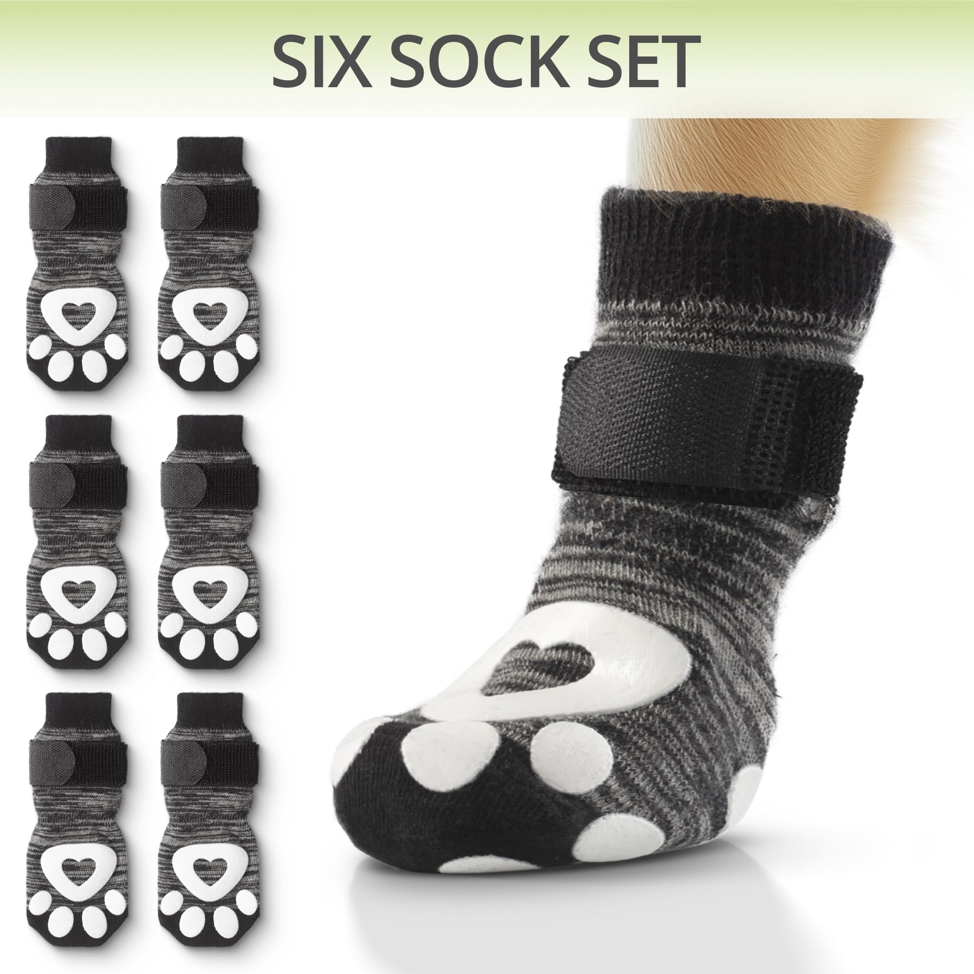 Bixie dog socks with stay-put straps deter licking after grooming