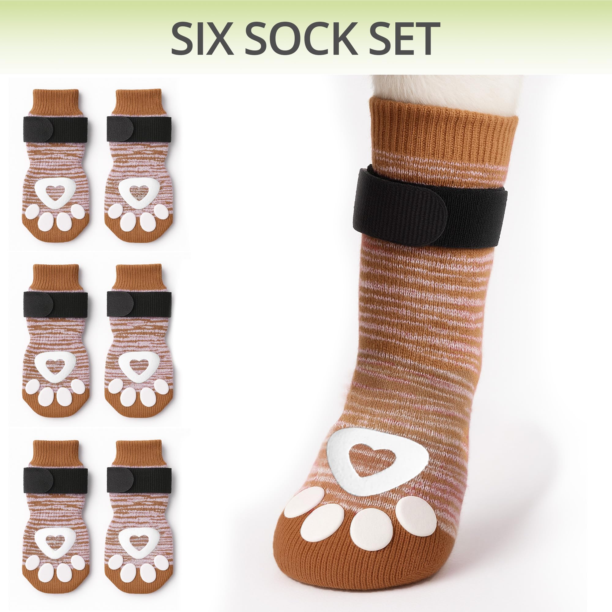 Bixie dog socks show stay-put straps for secure paw wear.