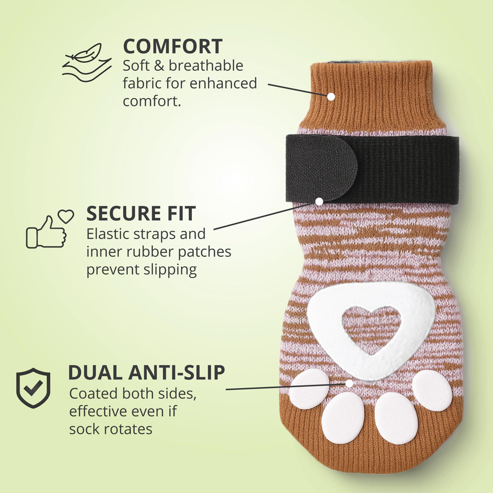 Bixie senior dog socks offer subtle support for stability.