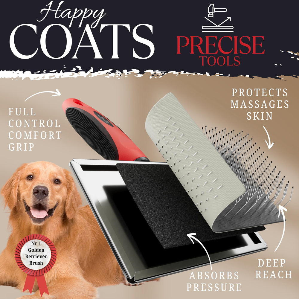 Bixy Pixy dog slicker brush soft pad design provides even pressure during brushing.