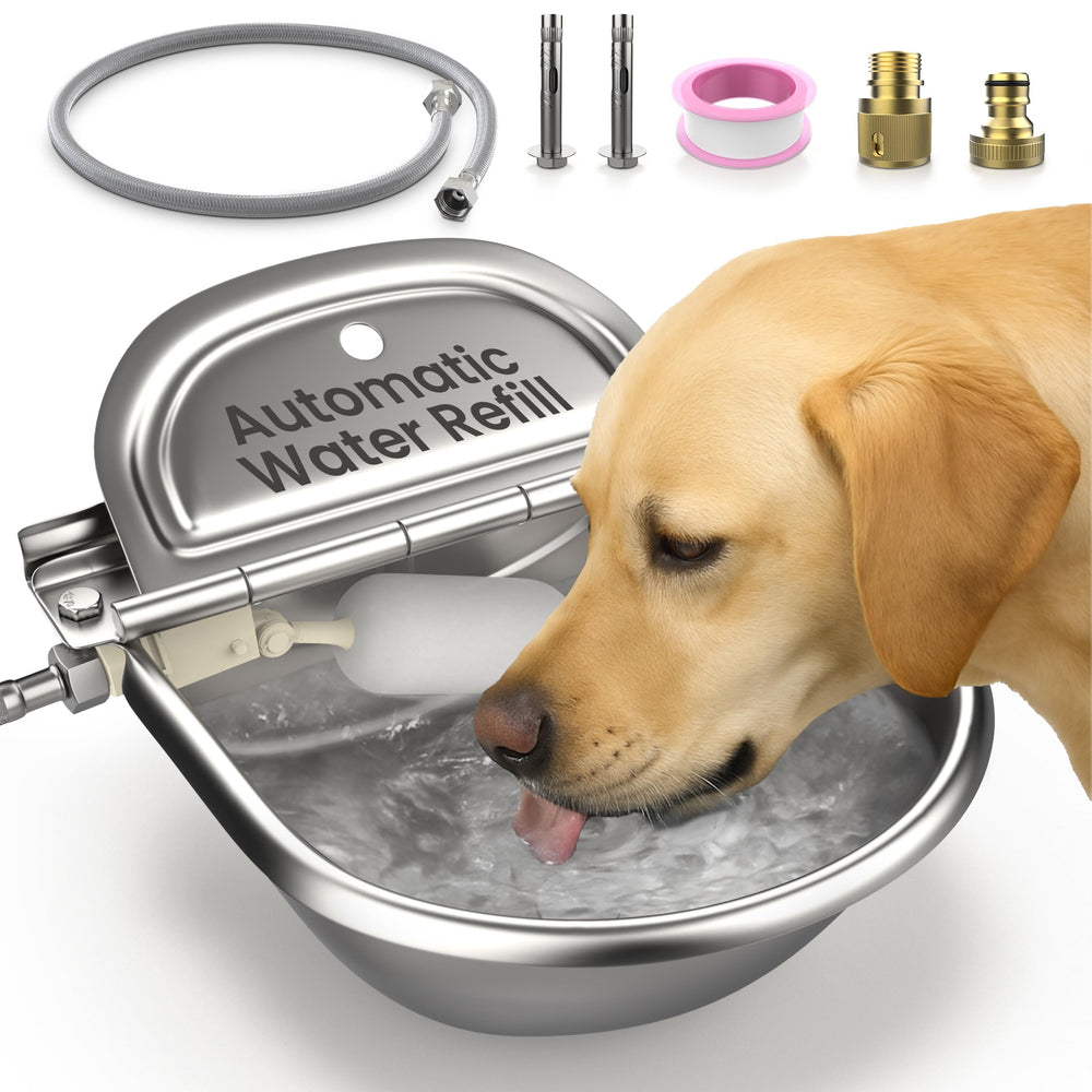 Bkhdesign Animal Water Dispenser hose connection ensures steady hydration outdoors.