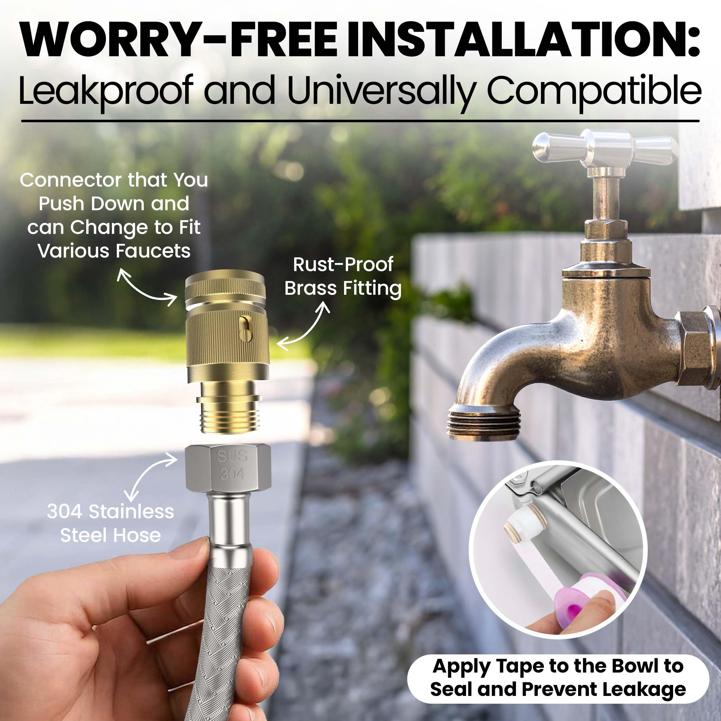 Bkhdesign Animal Water Dispenser installation kit includes 100cm hose and fittings.