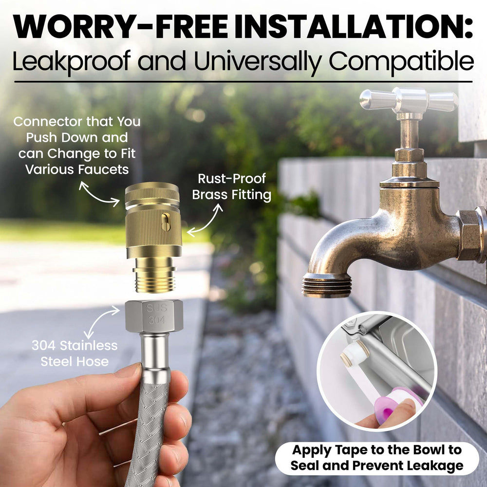 Bkhdesign Animal Water Dispenser installation kit includes 100cm hose and fittings.