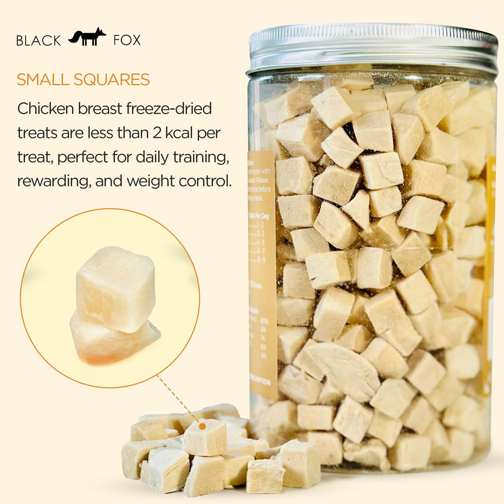 Treats in a bowl showing appealing texture for all breeds.