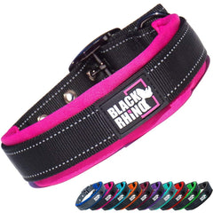 Black Rhino dog collar pink-black medium with comfortable fit for active dogs