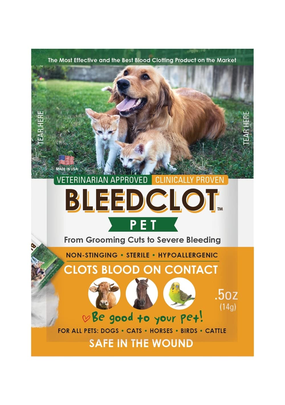BleedClot Pet aplicación en herida para detención rápida de sangrado