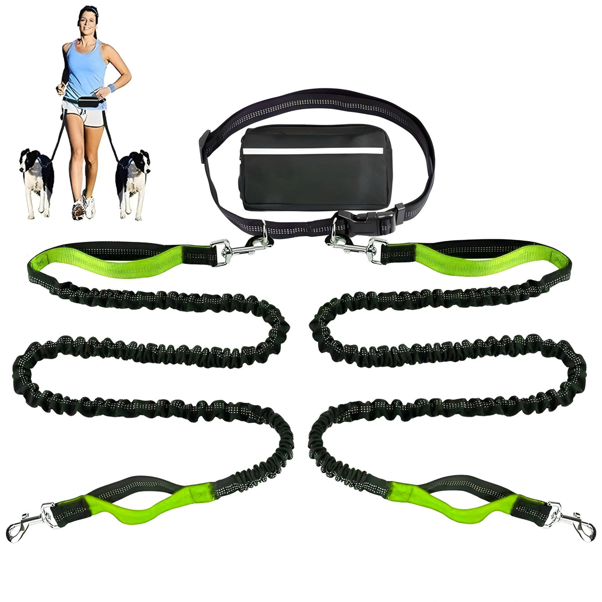 BLIVORRA hands-free leash setup enables hands-free walking with essentials within reach
