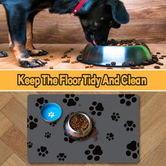 Blkjsgly dog food mat anti-slip-back prevents bowls from sliding.