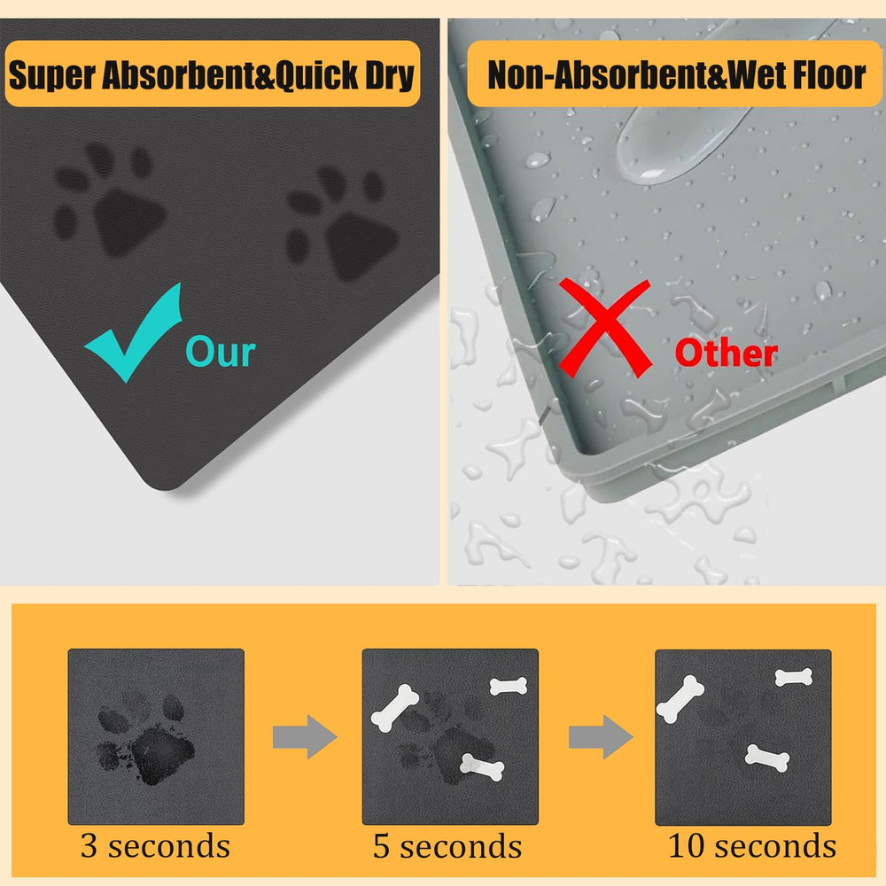 Blkjsgly water-bowl-mat soft-velvet texture feels gentle on paws.