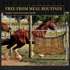 Bloomoak hay net with four carabiner clips for quick, secure hanging