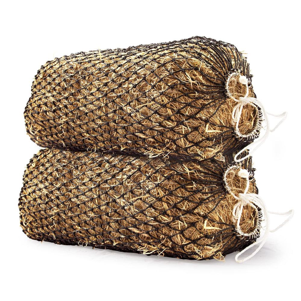 Bloomoak Slow Hay Net shows durable horse feeding setup for wet conditions.