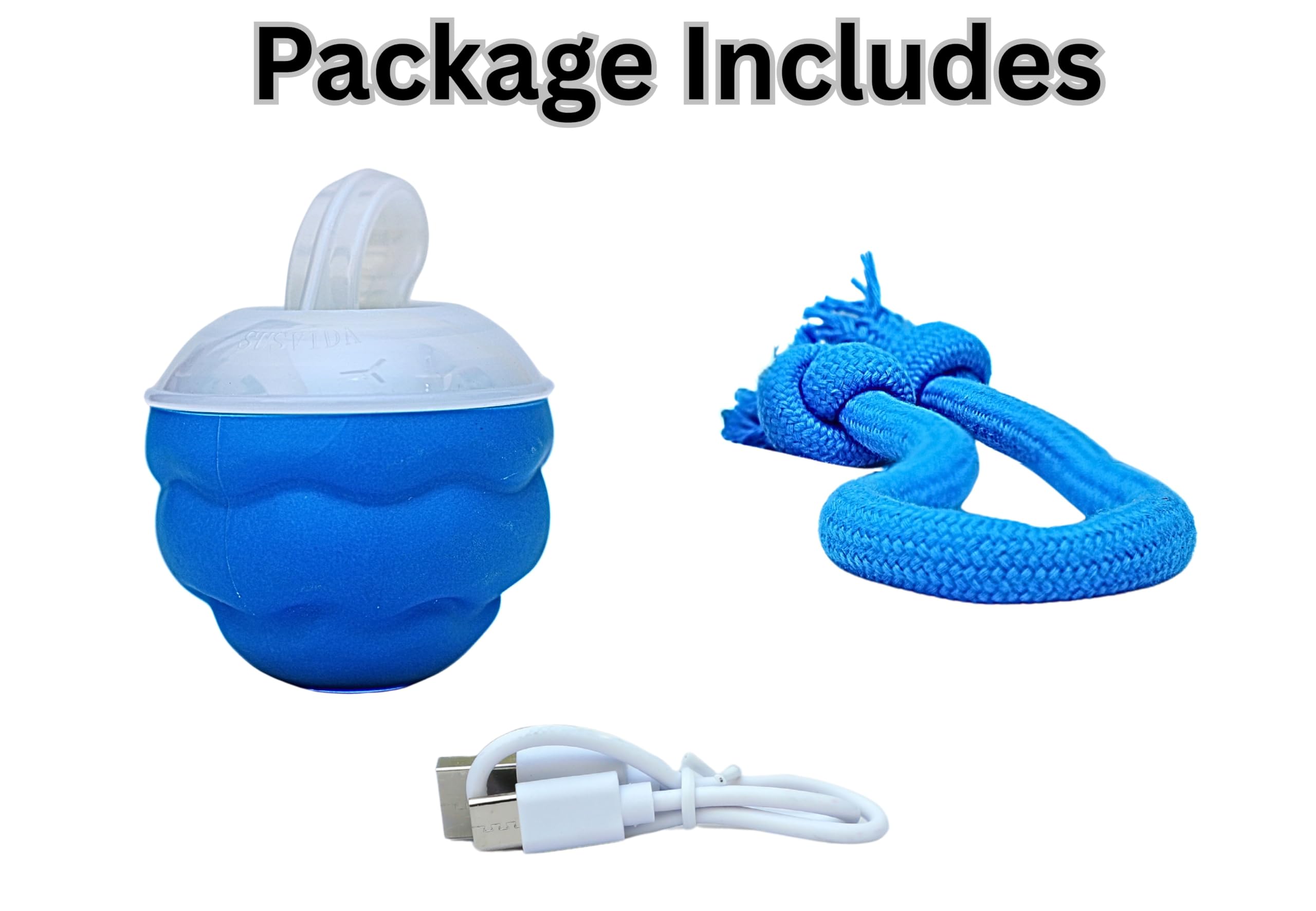 Bloompaw blue compact dog ball ideal for indoor play with small to medium dogs.