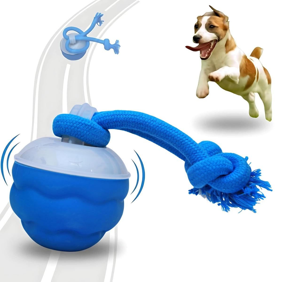 Bloompaw interactive dog ball rolling action fuels active play and mental engagement.