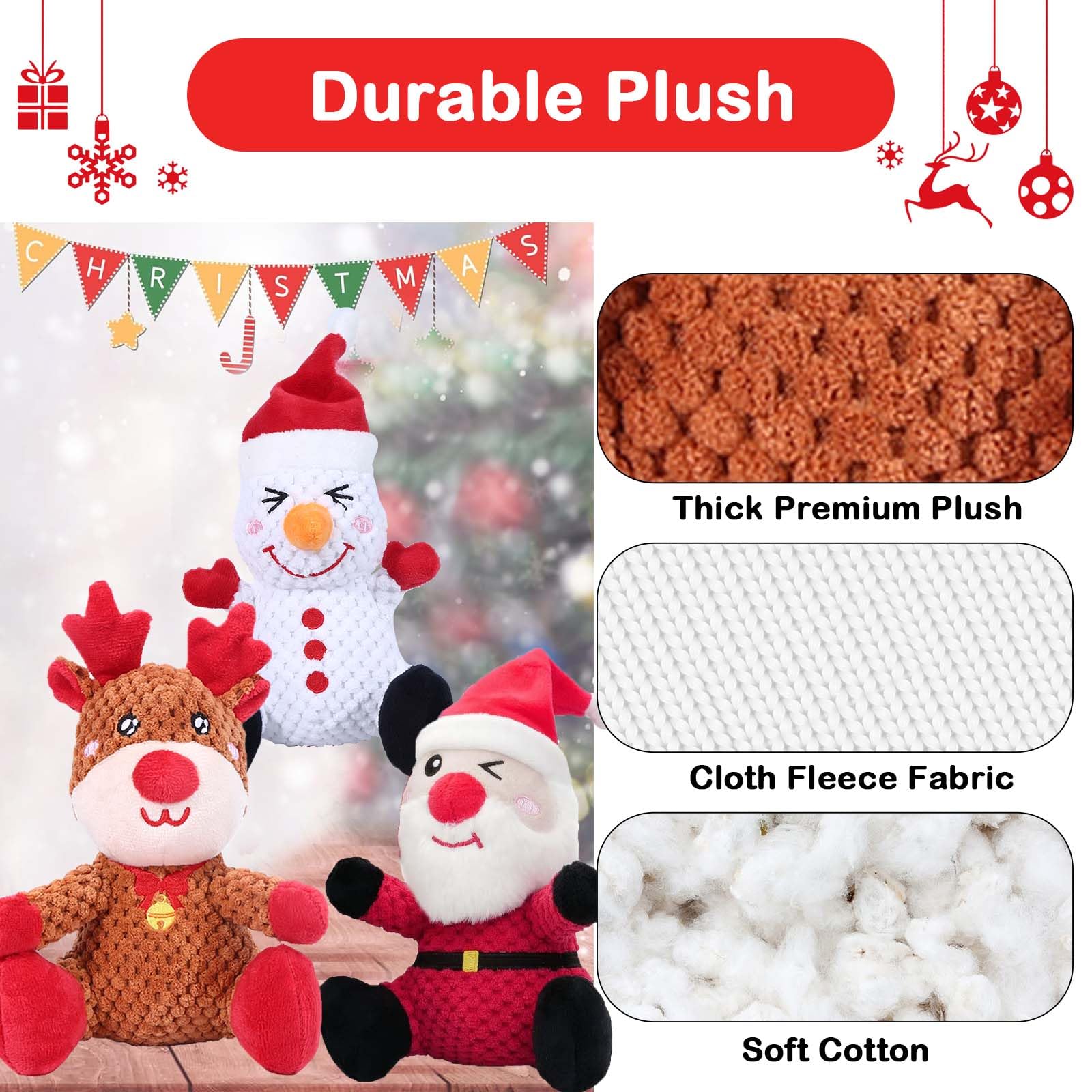 BLSCC Soft cotton dog toy plush for gentle chewing.