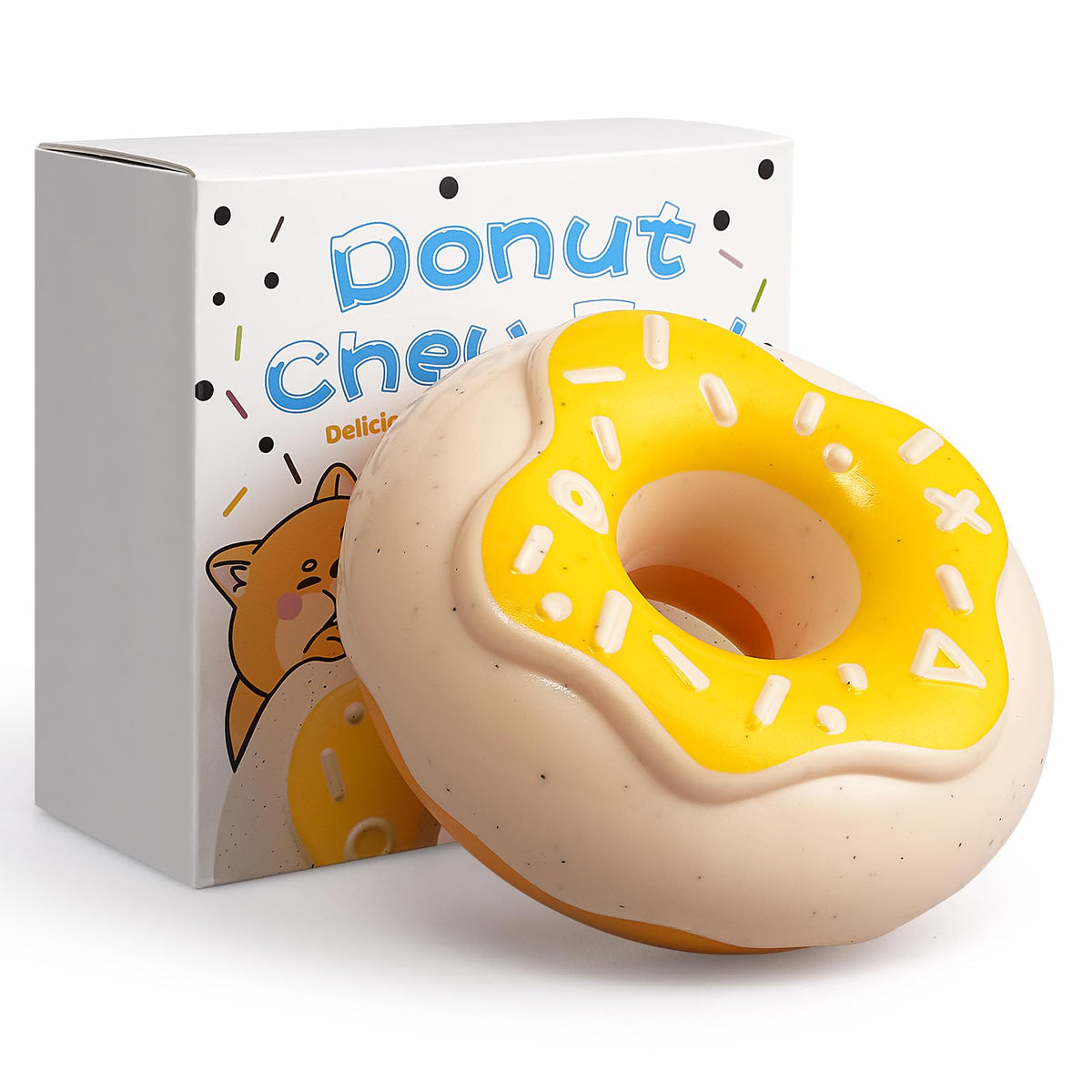 BluBrk Christmas indestructible donut dog toy keeps aggressive chewers entertained indoors