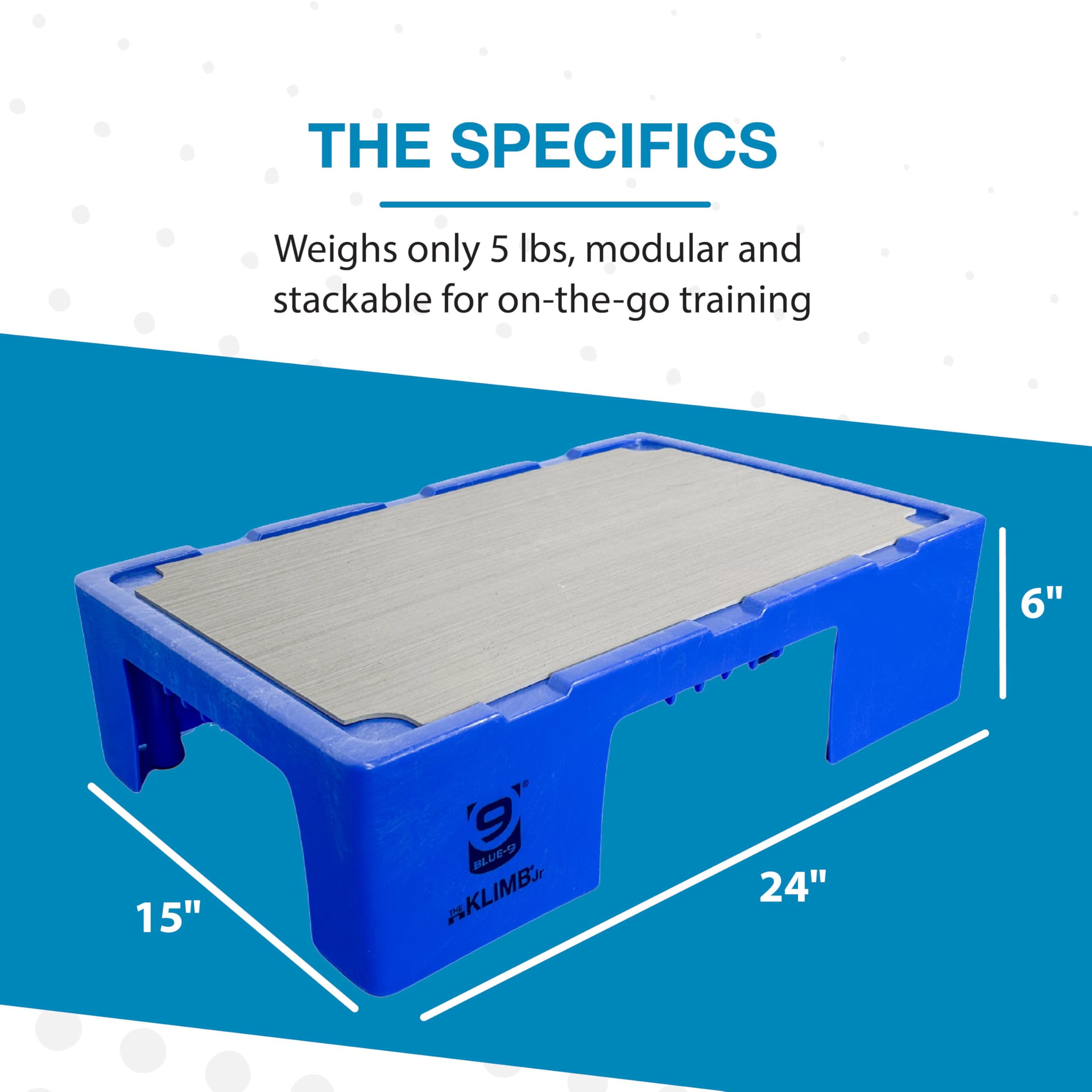 Blue-9 KLIMB Jr. non-slip mat detail providing paw grip during training