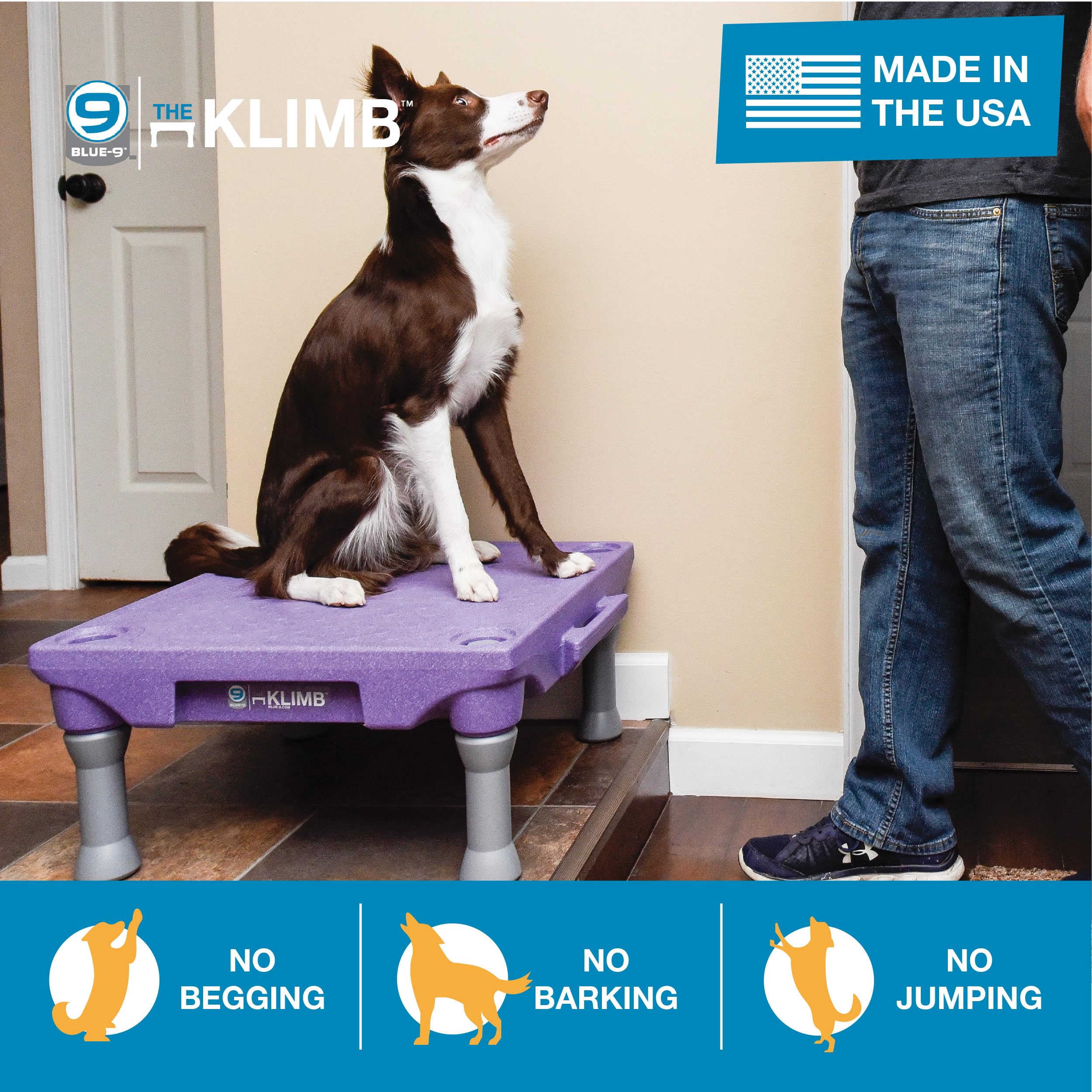 Blue-9 KLIMB pawgrip surface offers secure footing for confident drills.