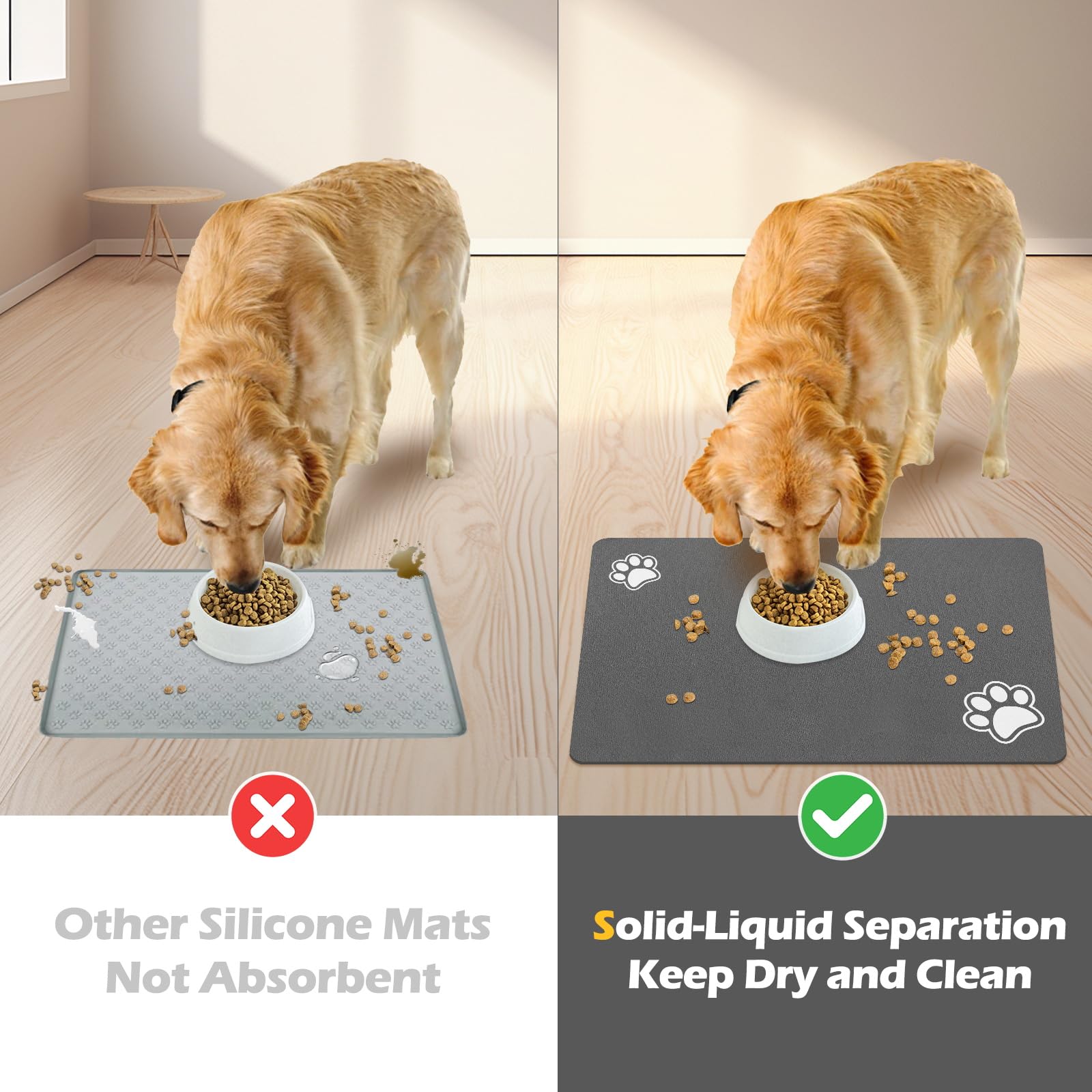 Blue Aye mat prevents stains and dries quickly after spills.