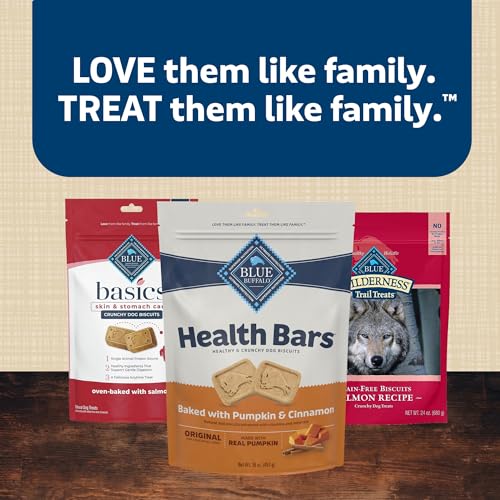 Blue Buffalo Health Bars bite-sized biscuits used as training reward.