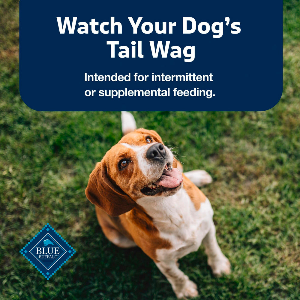 Blue Buffalo Stix-healthy-dog-treats placard visual suggests wholesome snacking