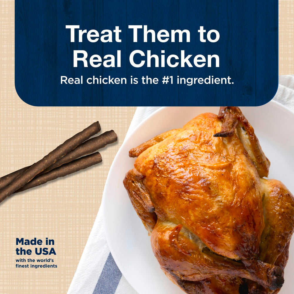 Blue Buffalo Stix soft-moist treats chicken in close-up view