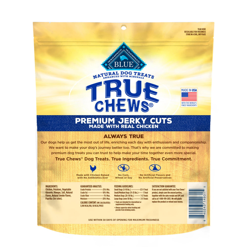Blue Buffalo True Chews: rebanadas de pollo tiernas para recompensa diaria.