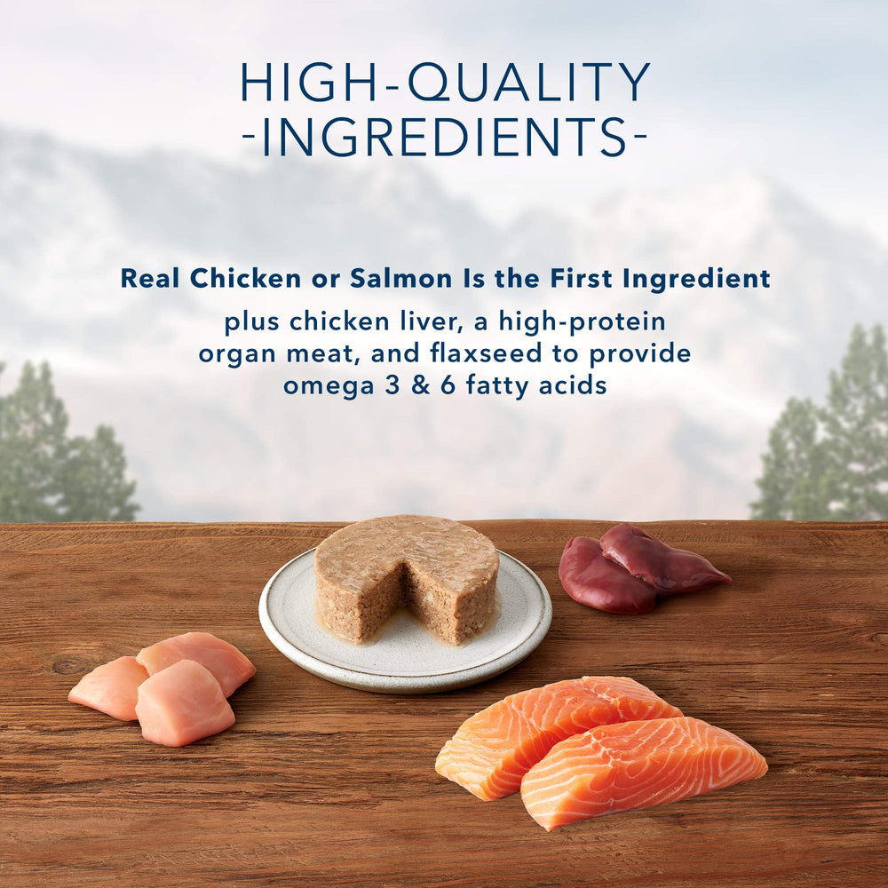 Blue Buffalo Wilderness kitten pate texture smooth image emphasizes easy-to-eat grain-free nutrition.