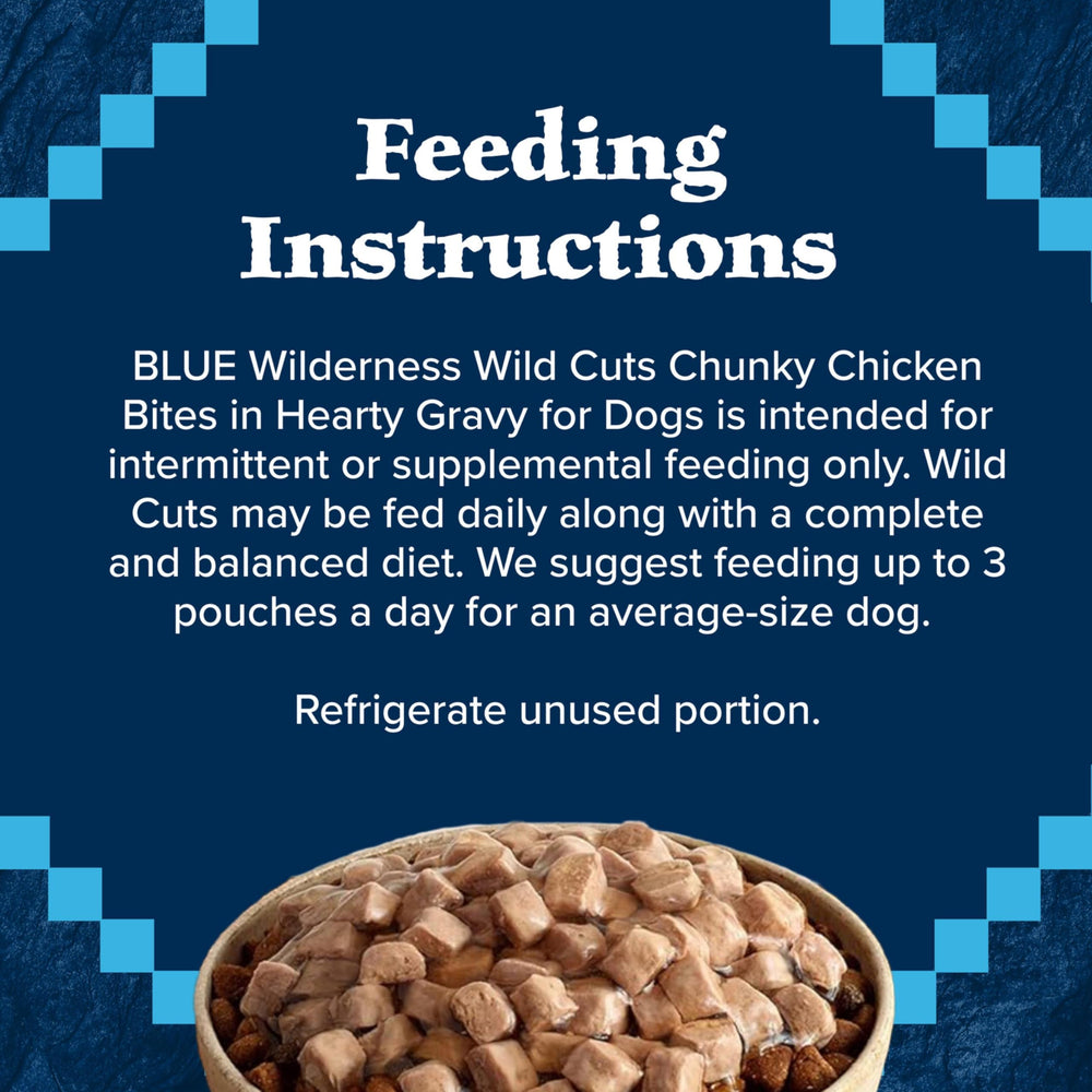 Blue Buffalo Wilderness Trail Toppers 24-count pack offers convenient meal enhancements.