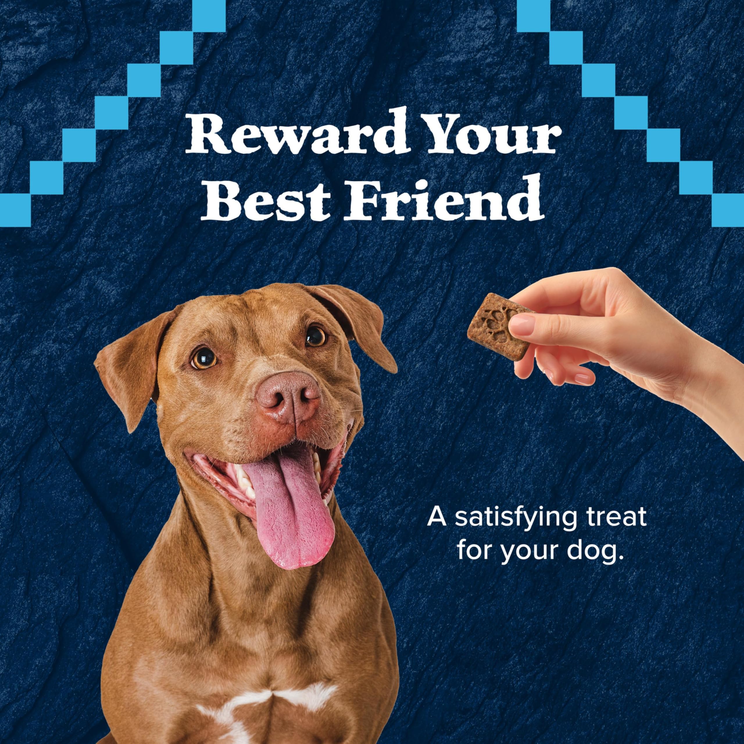 Blue Buffalo Wilderness Trail Treats grain-free dog treat highlights protein-rich recipe