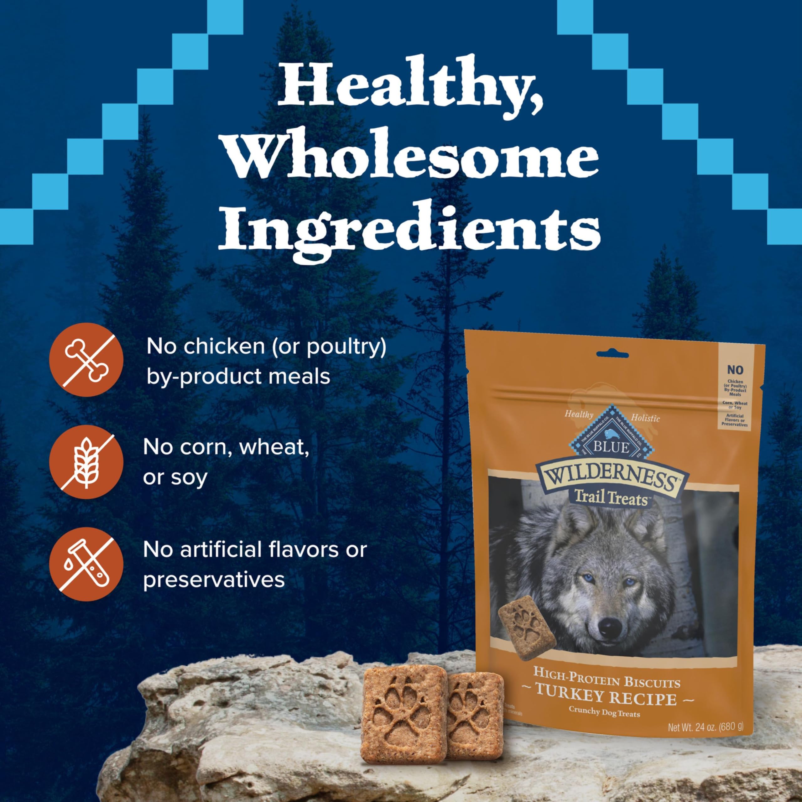 Blue Buffalo Wilderness Trail Treats wholesome ingredients emphasis no corn or soy